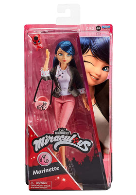 Miraculous Marinette with removable accessories and purse for versatile play.