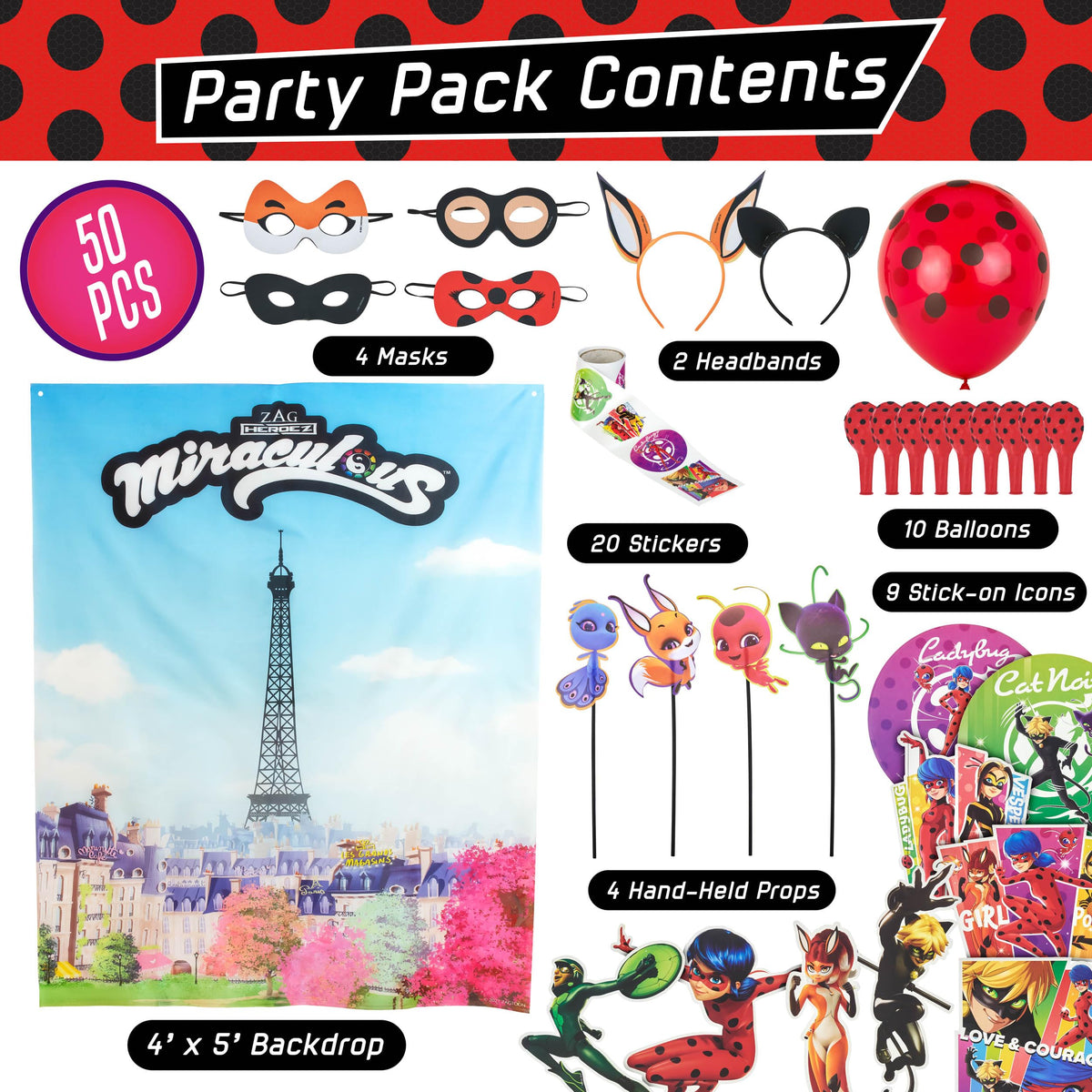 Miraculous Kwami photo props for playful portraits.
