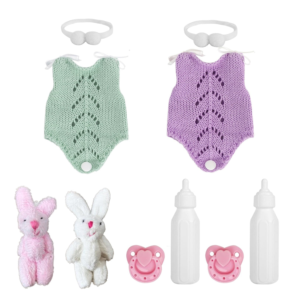 Mire &amp; Mire doll accessories including bottle and magnetic pacifier for realistic feeding play.