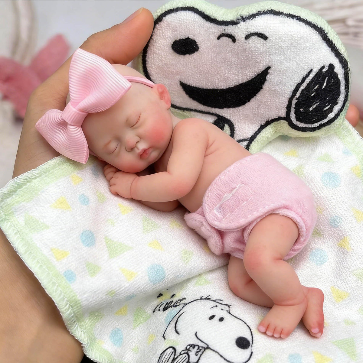 Mire and Mire mini silicone doll body shows real skin texture for gentle play.