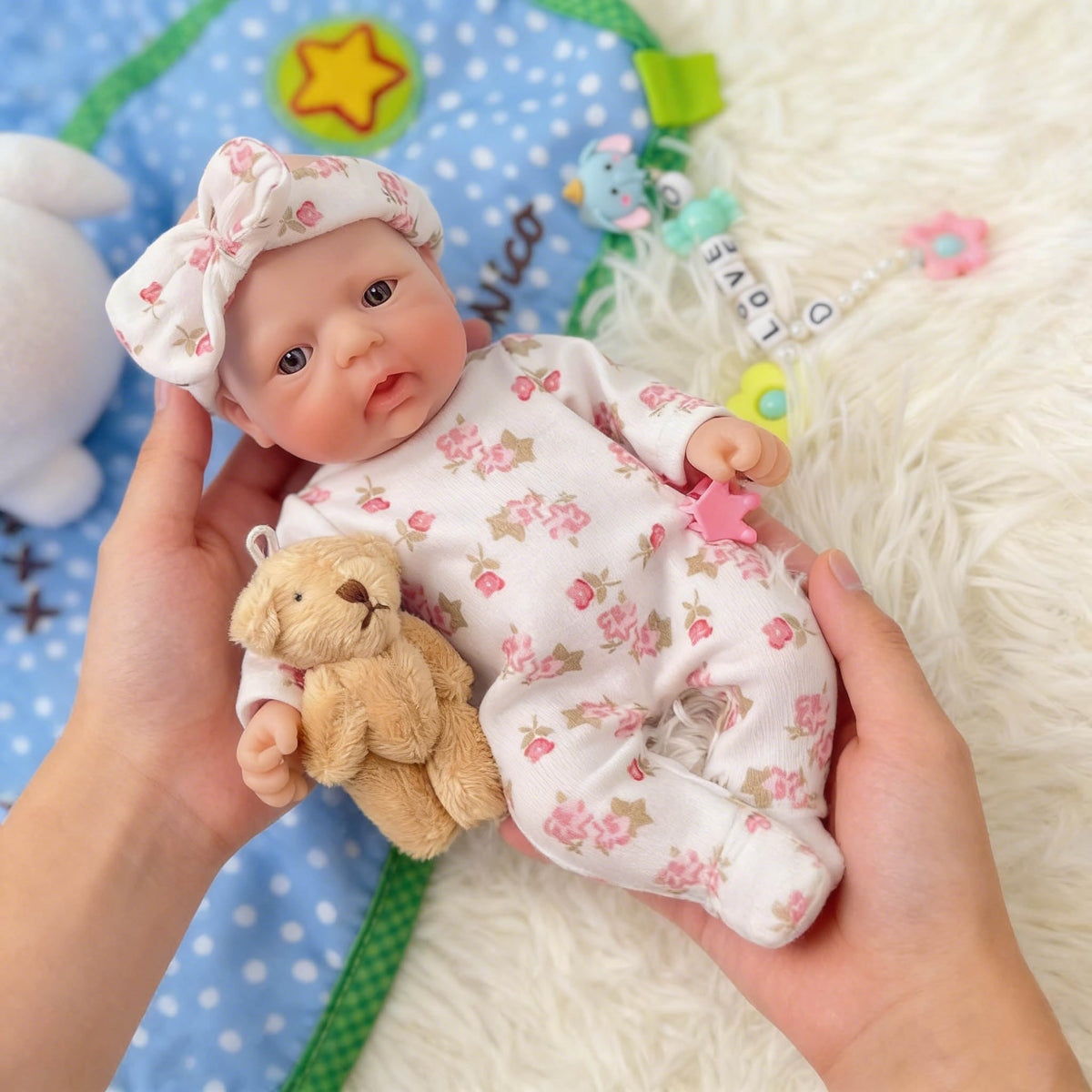 Mire & Mire Reborn 7inch pink clothes outfit on mini doll