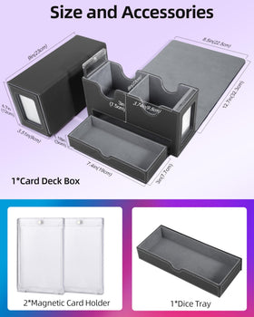 Miroddi deck box dice tray keeps dice and tokens within reach.