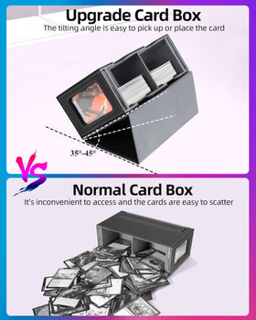 Miroddi deck box features U-shaped openings and magnetic cover for easy access.