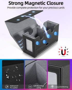 Miroddi deck box demonstrates capacity to hold 250+ single-sleeved cards.