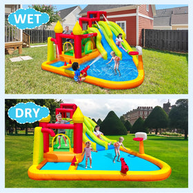 MIRUNAIR backyard water slide provides splash-filled play on hot days.