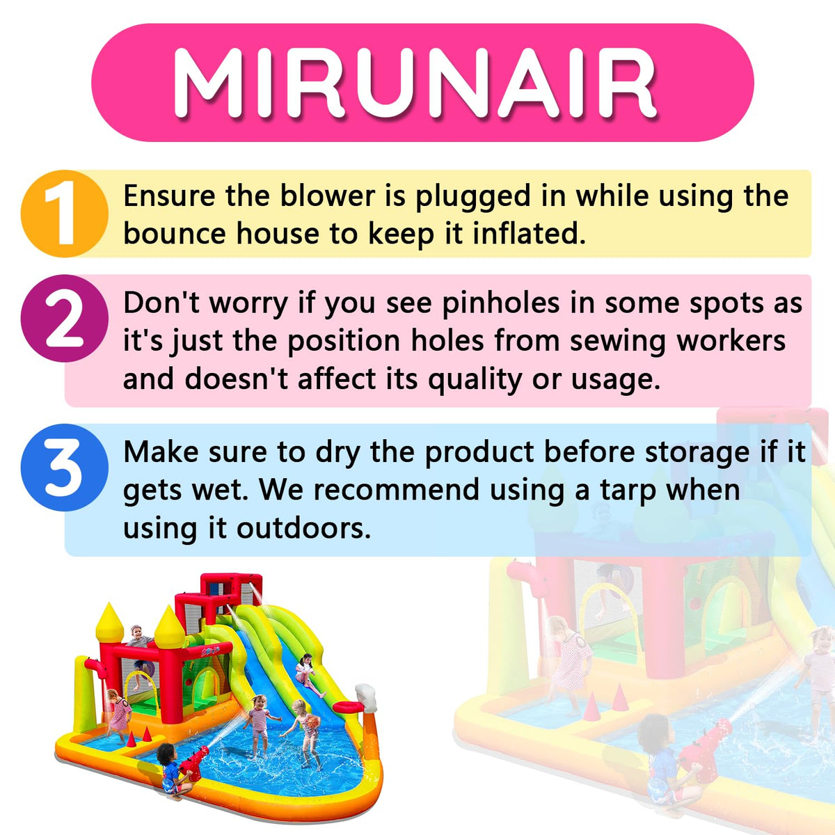 MIRUNAIR climbing wall adds fun challenge and grip for youngsters.
