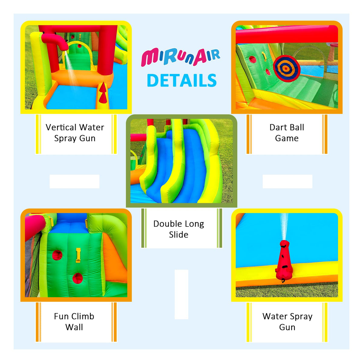 MIRUNAIR splash pool creates a refreshing water play zone for kids.