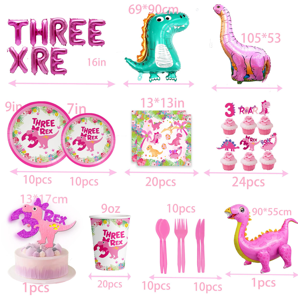 Miruwtog Pink dinosaur balloons brighten the party and photo moments