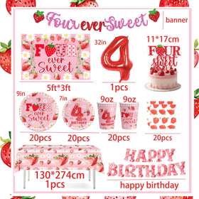 Miruwtog strawberry cake topper and cupcake toppers decorate desserts