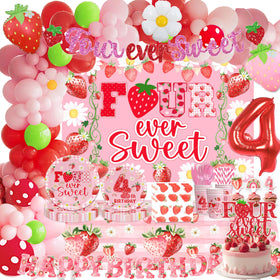 Miruwtog strawberry foil balloons brighten any party display