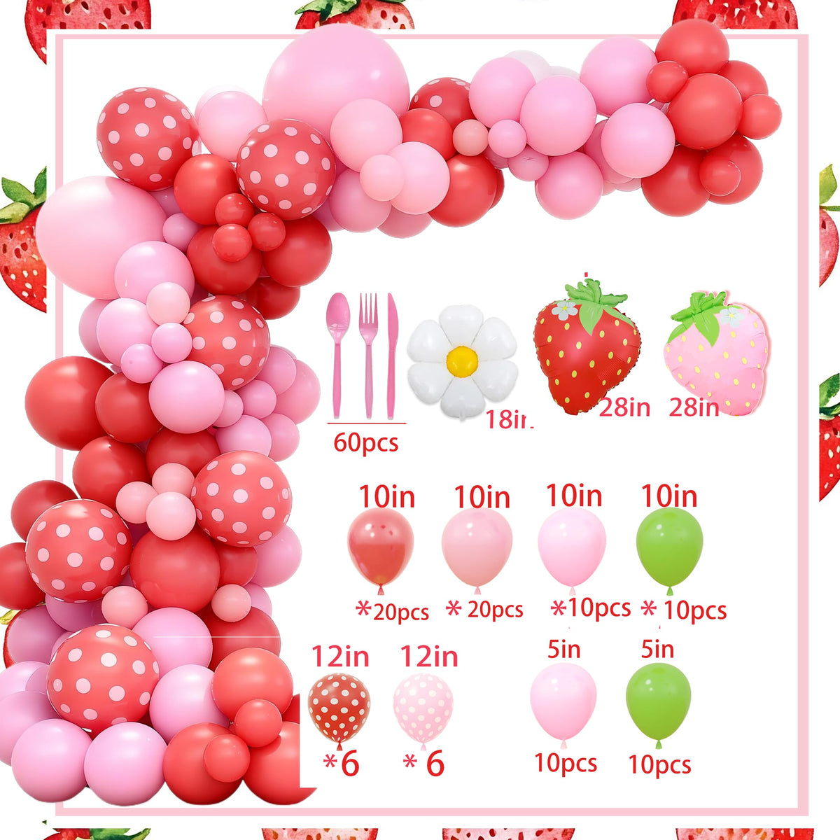Miruwtog strawberry tableware set for easy hosting