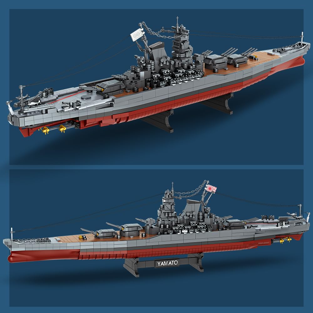MISINI M7001 Yamato block pieces close-up reveals high-quality ABS material