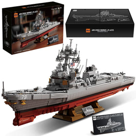 MISINI M7021 Arleigh Burke destroyer assembly shows precise hull details for display.