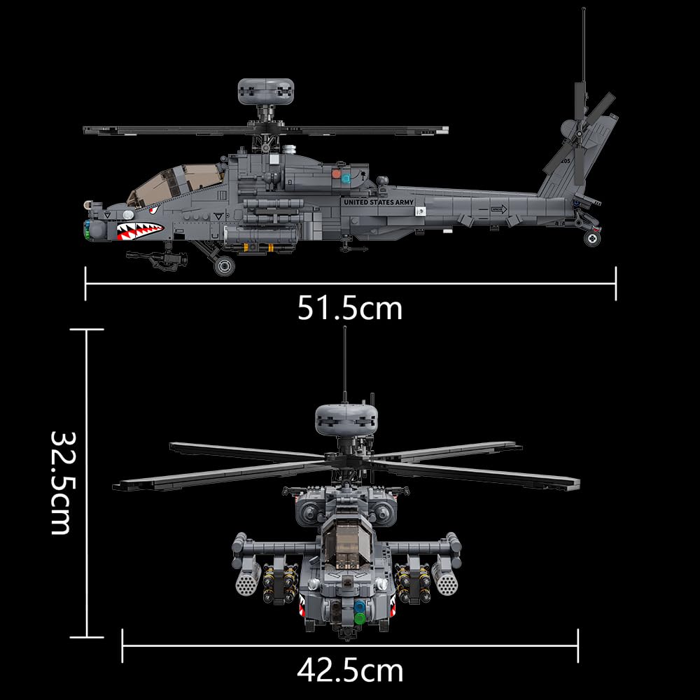MISINI M8023 AH-64 Apache assembly instructions guide builders