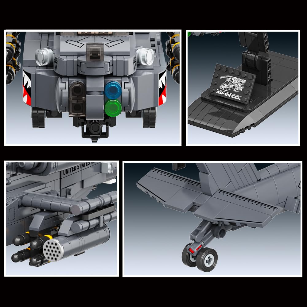 MISINI M8023 AH-64 Apache finished model size conveys presence