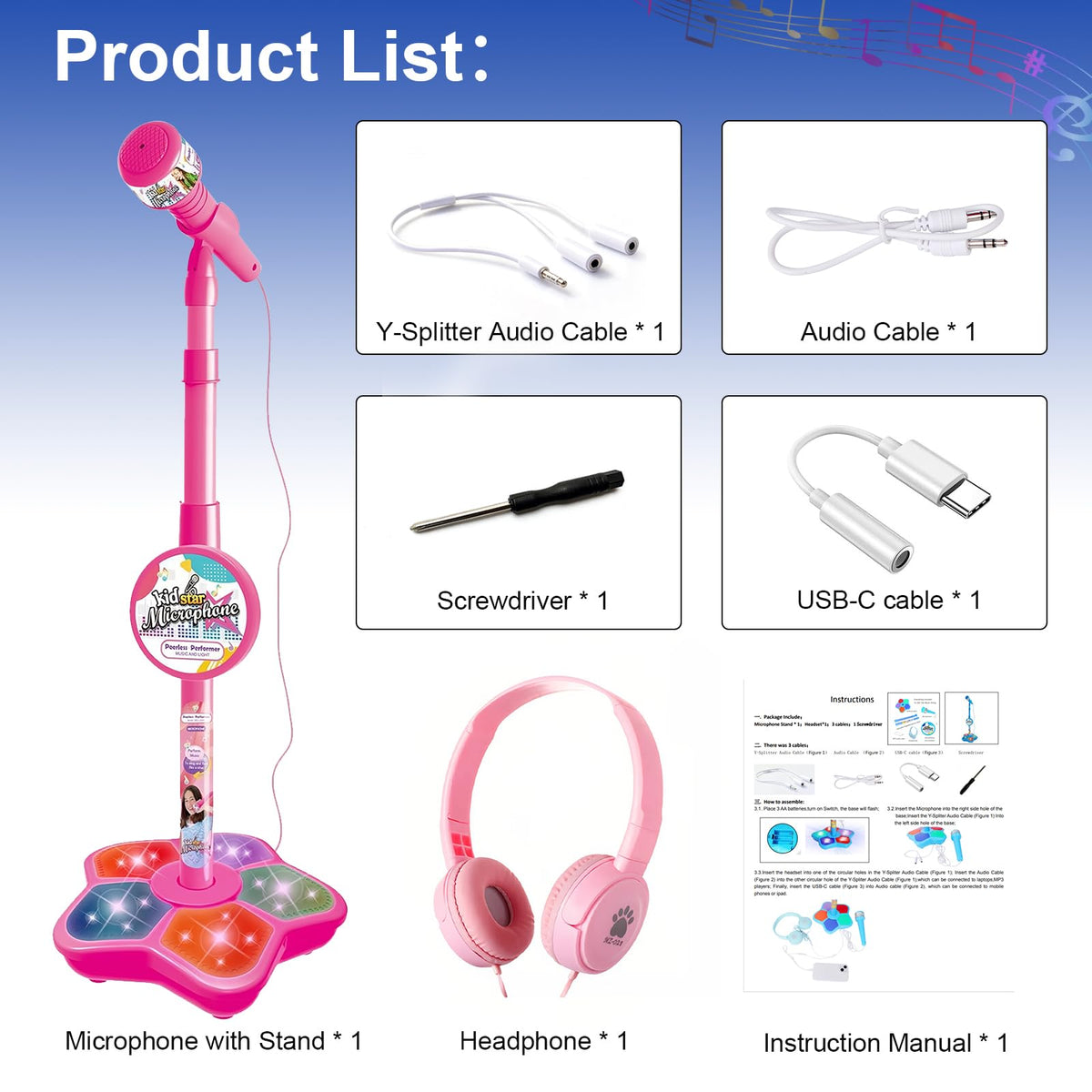 Packaging contents of MISS. CHEN 7&7 karaoke kit