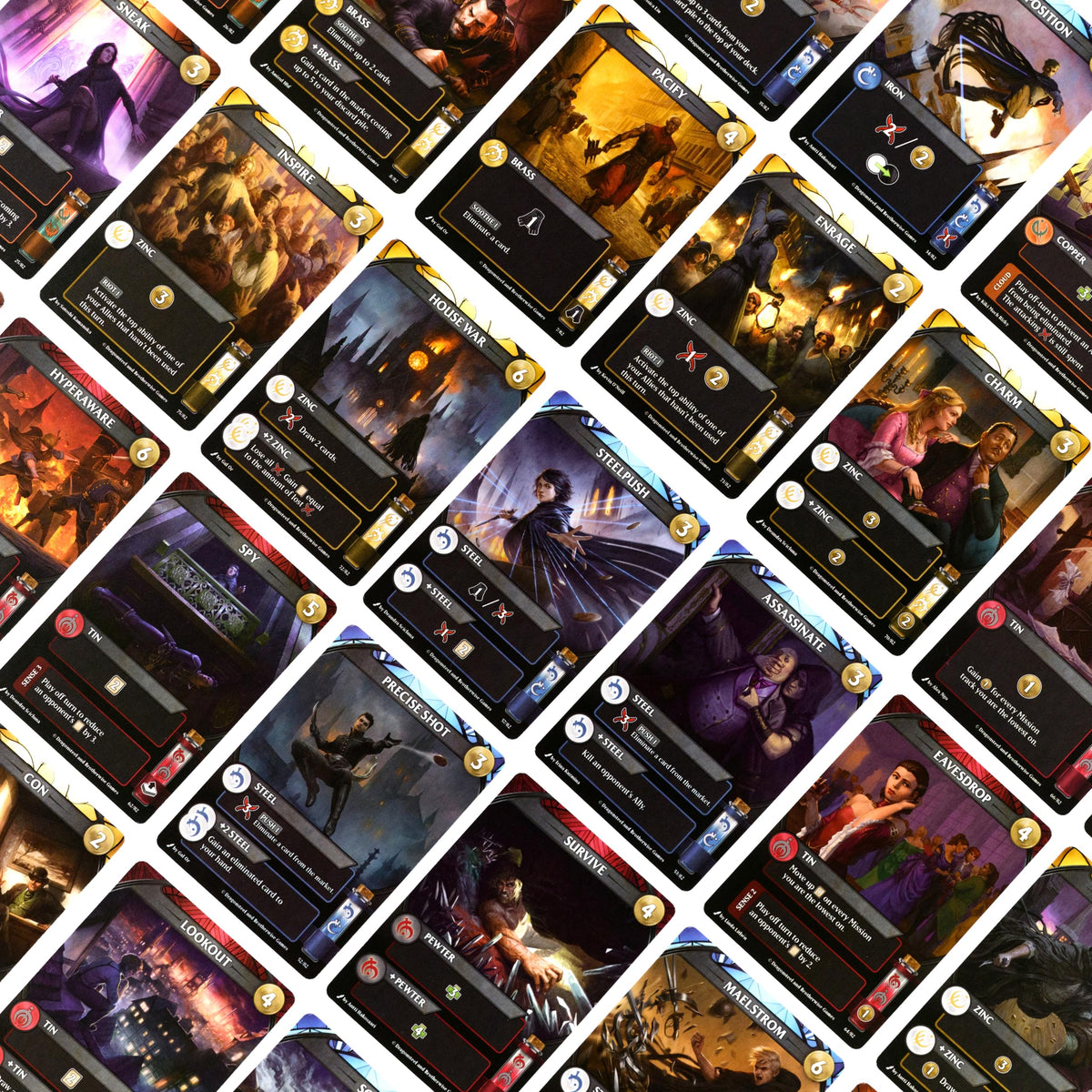 Mistborn Deckbuilding Game ally cards showcase iconic characters and tactical powers.