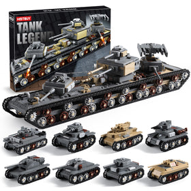 MistBUY 1165-piece WWII tank set for dynamic battlefield play at home.