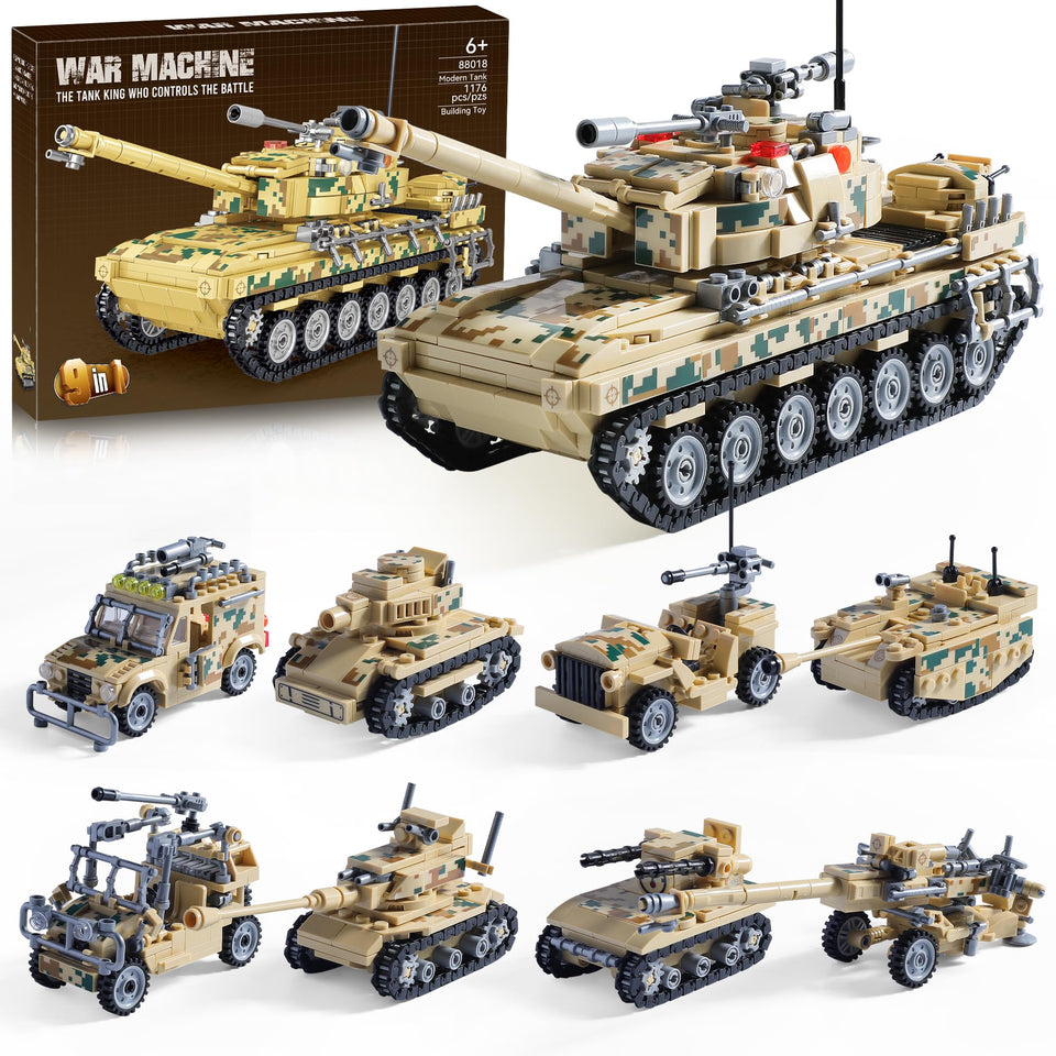 MISTBUY 1176-piece military tank set with a main battle tank for display or imaginative play.