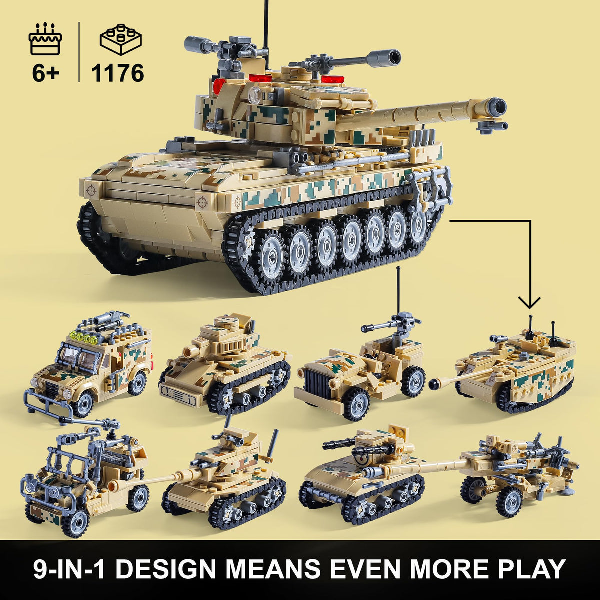 MISTBUY rotating turret assembly feature enabling dynamic combat angles for play.