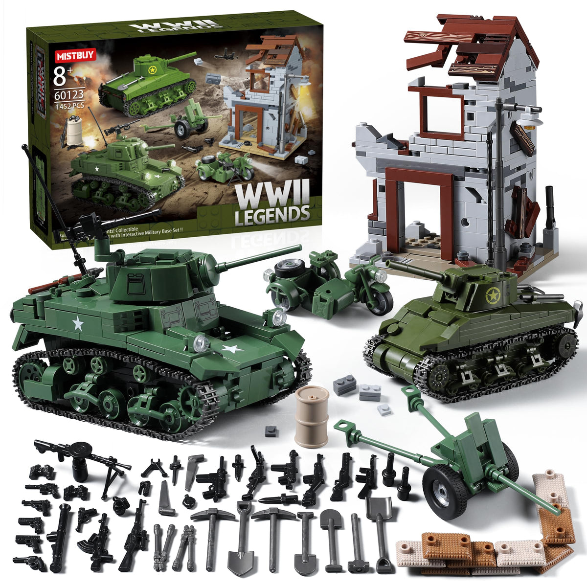 MistBUY WW2 Sherman tank in a diorama for authentic battlefield scenes