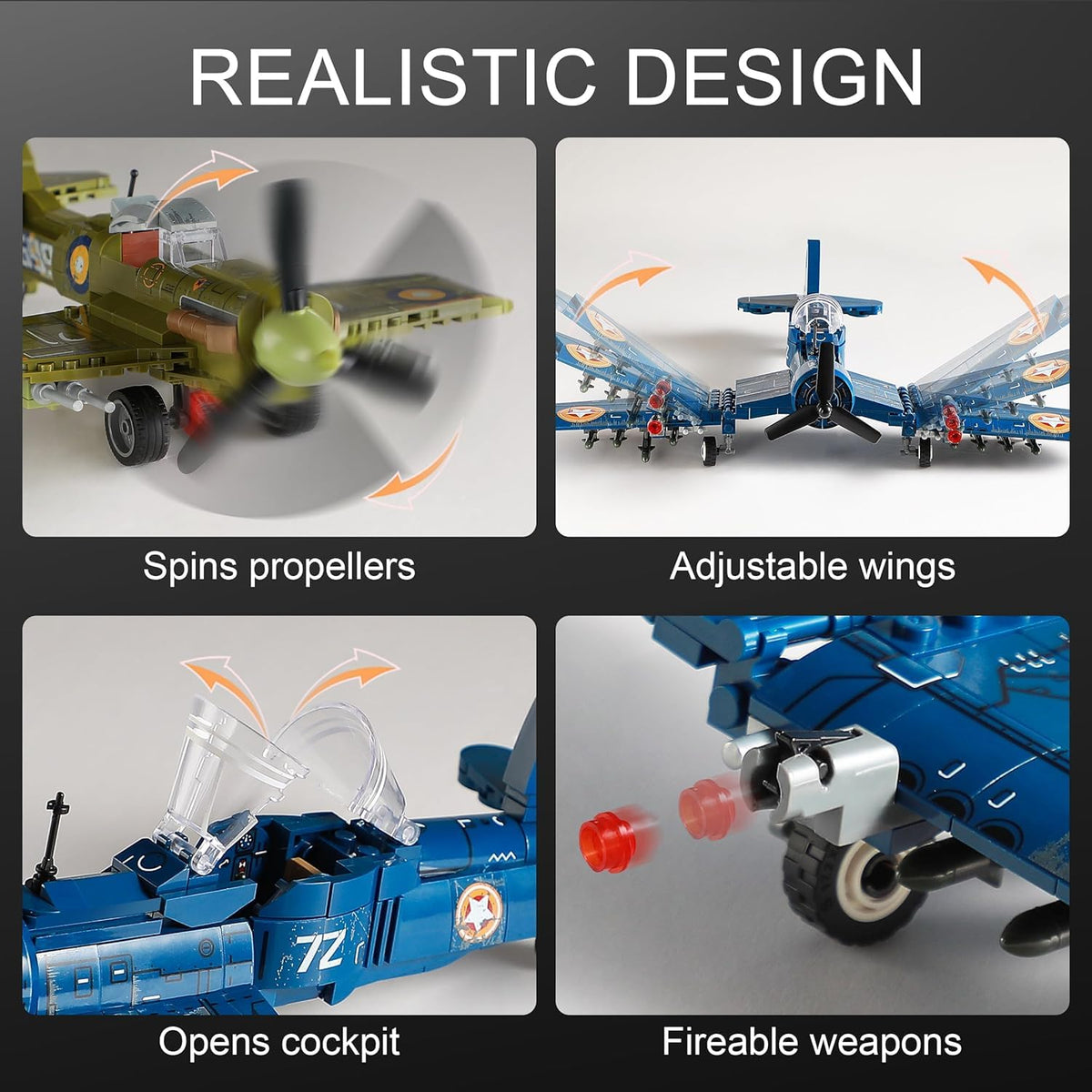 MISTBUY spinning propellers image showing dynamic pretend flight action