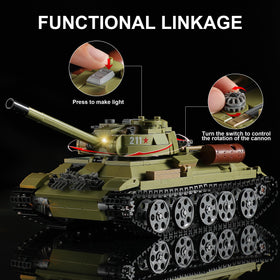 MISTBUY WW2 tanks illuminated by LED combat lights for display impact