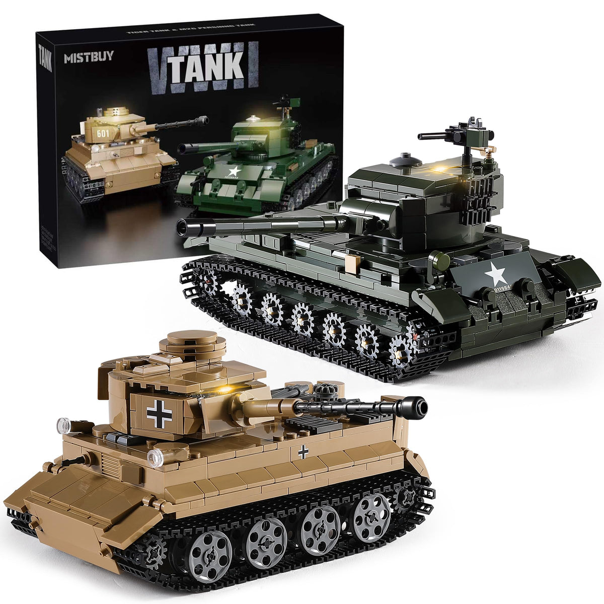 MISTBUY WW2 Tiger I LED-lit tank for dramatic desk display