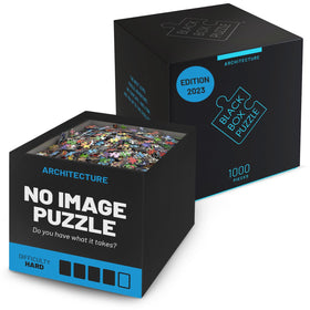 Misu Games black box puzzle 1000 pieces laid out for focused, template-free assembly