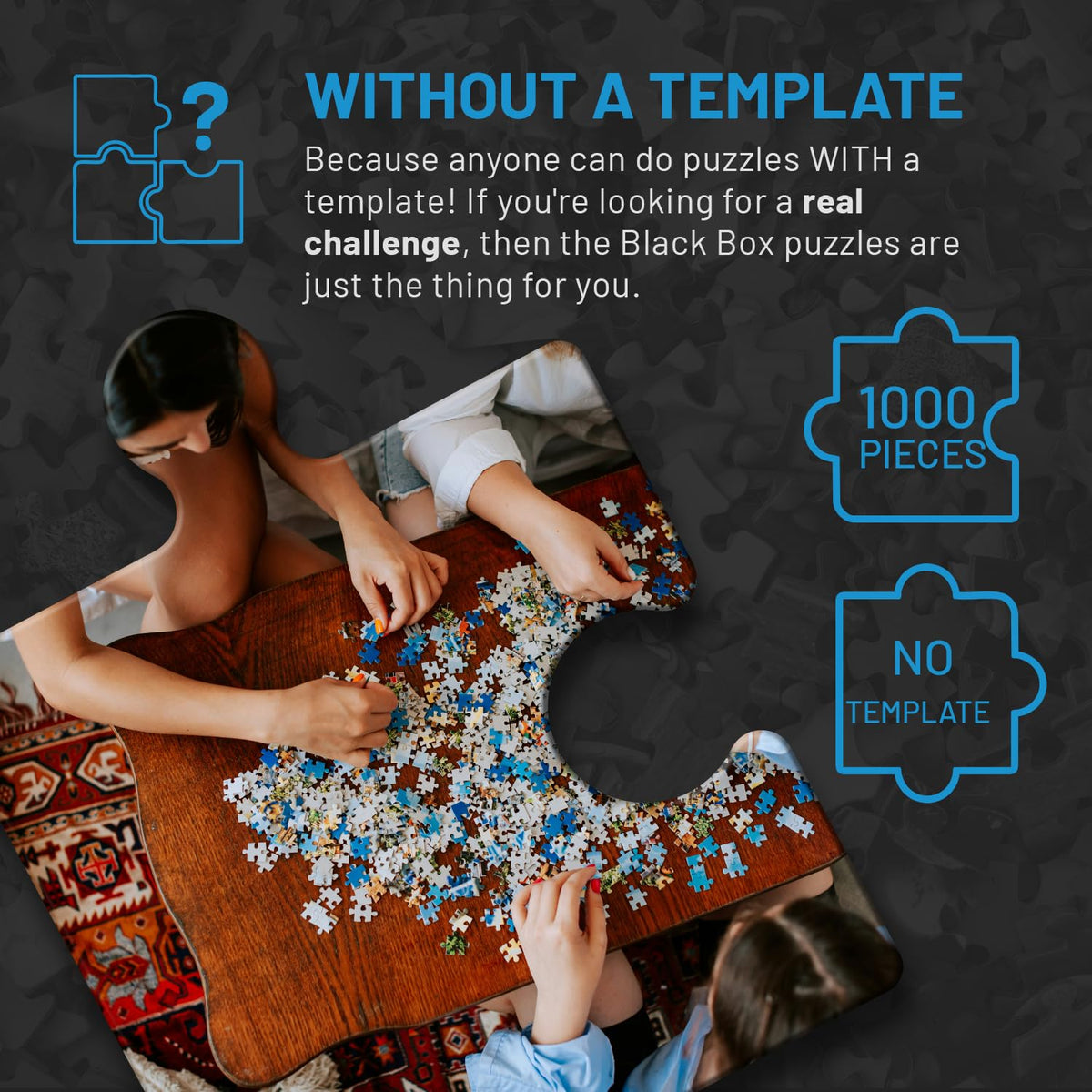 Misu Games family game night setup with puzzle pieces, perfect for group bonding