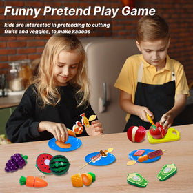 MITCIEN camping toys pretend fruits and vegetables for imaginative cooking.