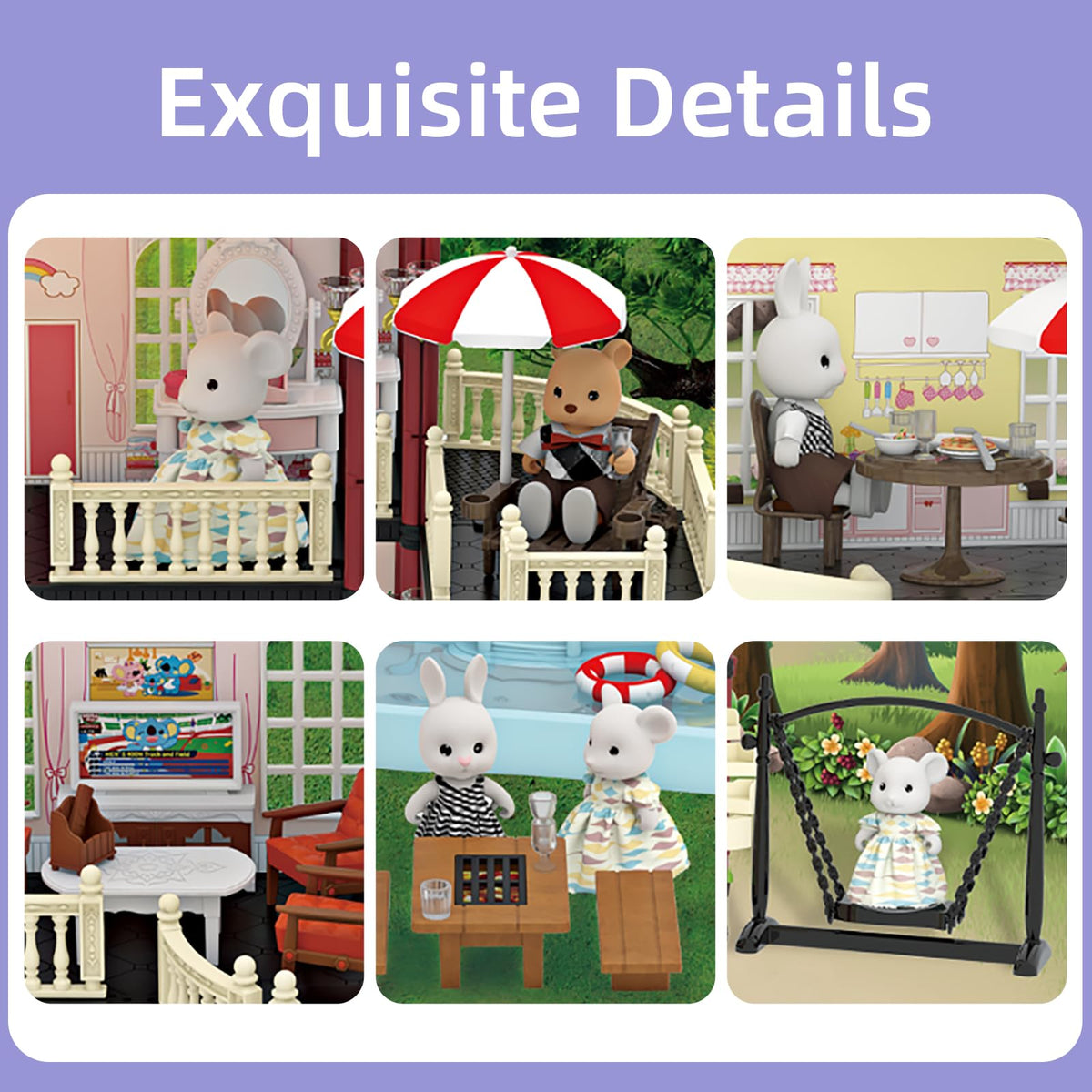 MITCIEN dollhouse bathroom with tiny fixtures for daily routines
