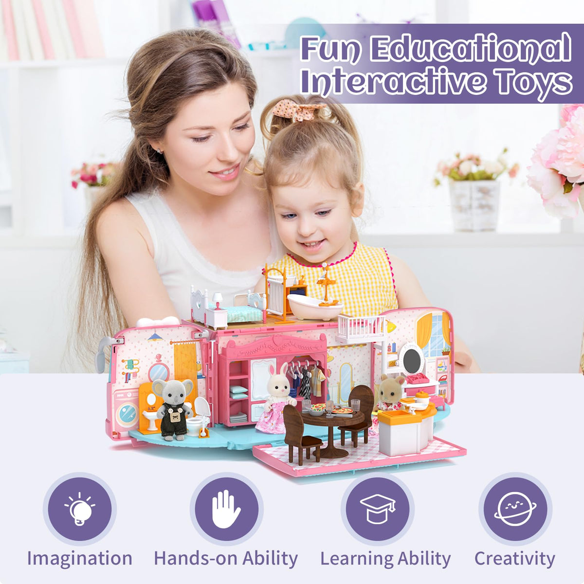 MITCIEN kitchen and bedroom furniture for detailed role-play.