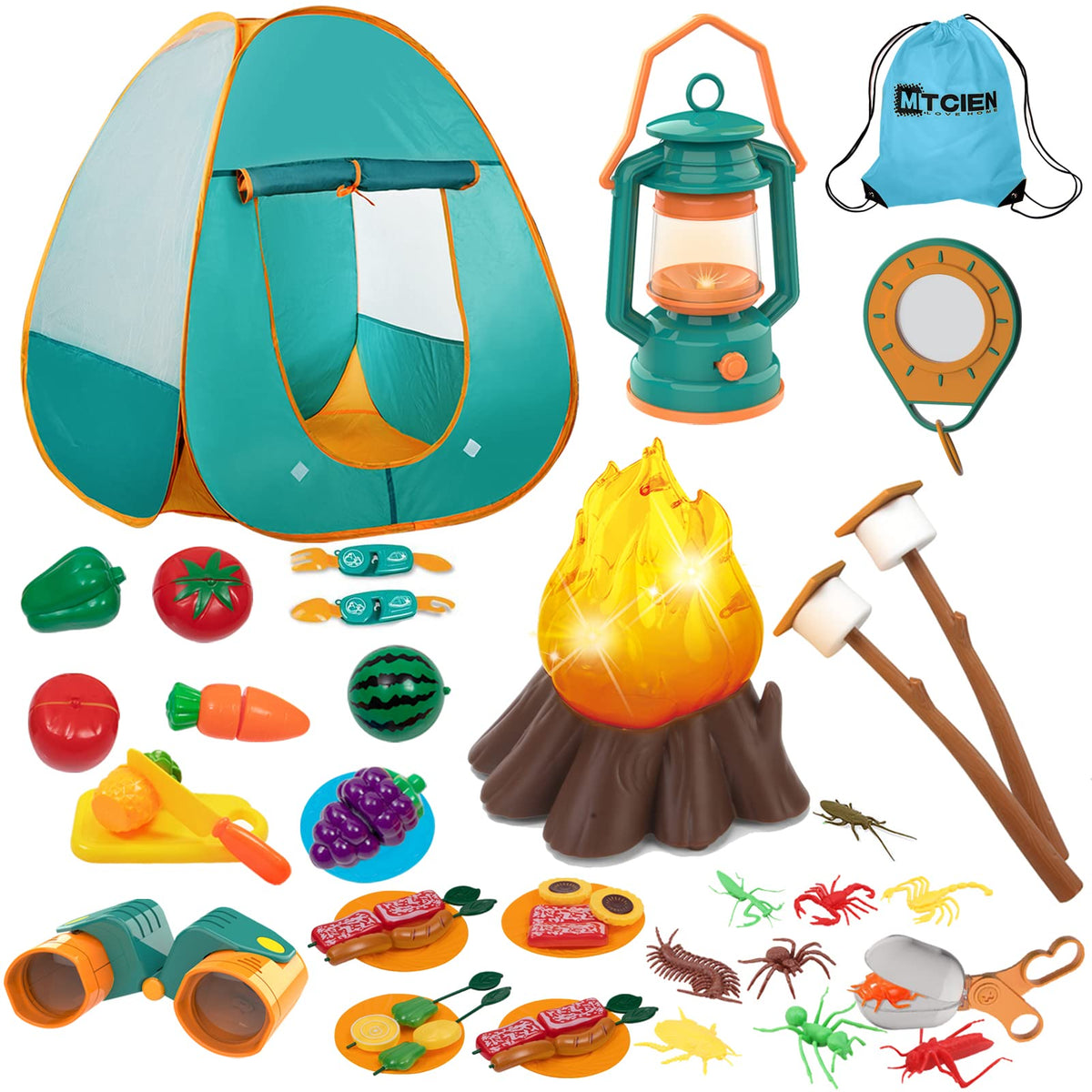 MITCIEN kid camping gear set packaging showing compact design for easy storage and transport