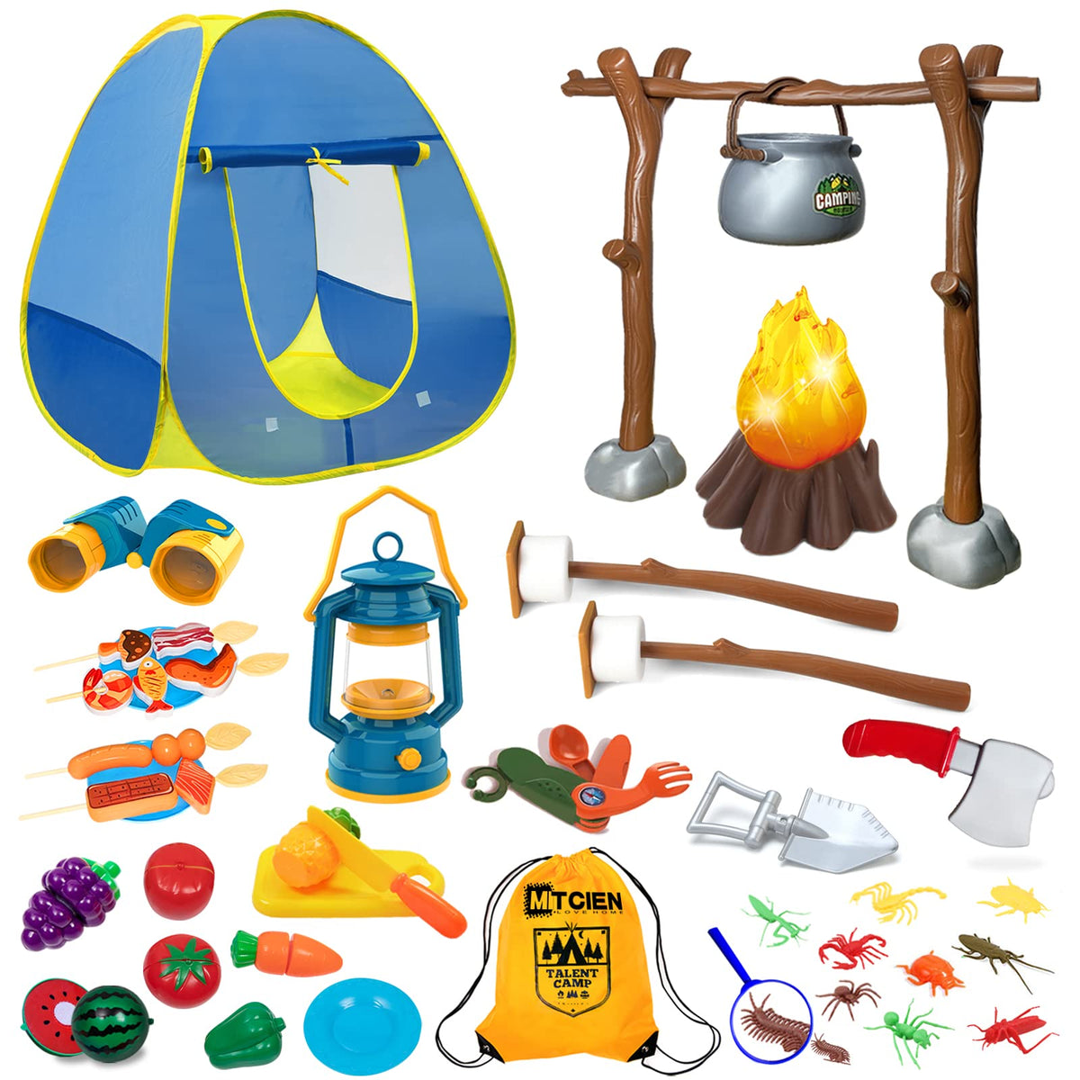MITCIEN kids camping set play tent, ideal for indoor pretend camping adventures