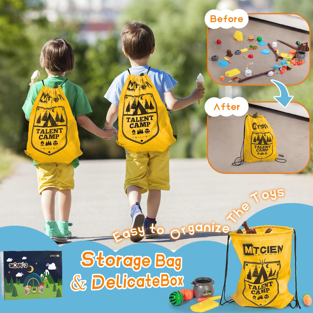 MITCIEN campfire set and accessories encourage shared family play
