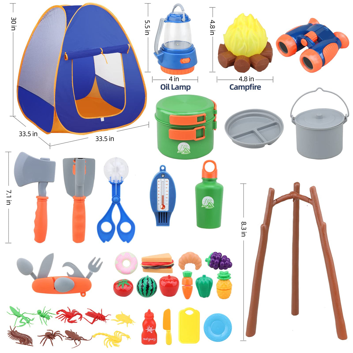 MITCIEN pretend food set enhances kitchen role-play during outdoor pretend meals.