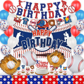 Miucat baseball party decorations kit backdrop enhances the sports theme.