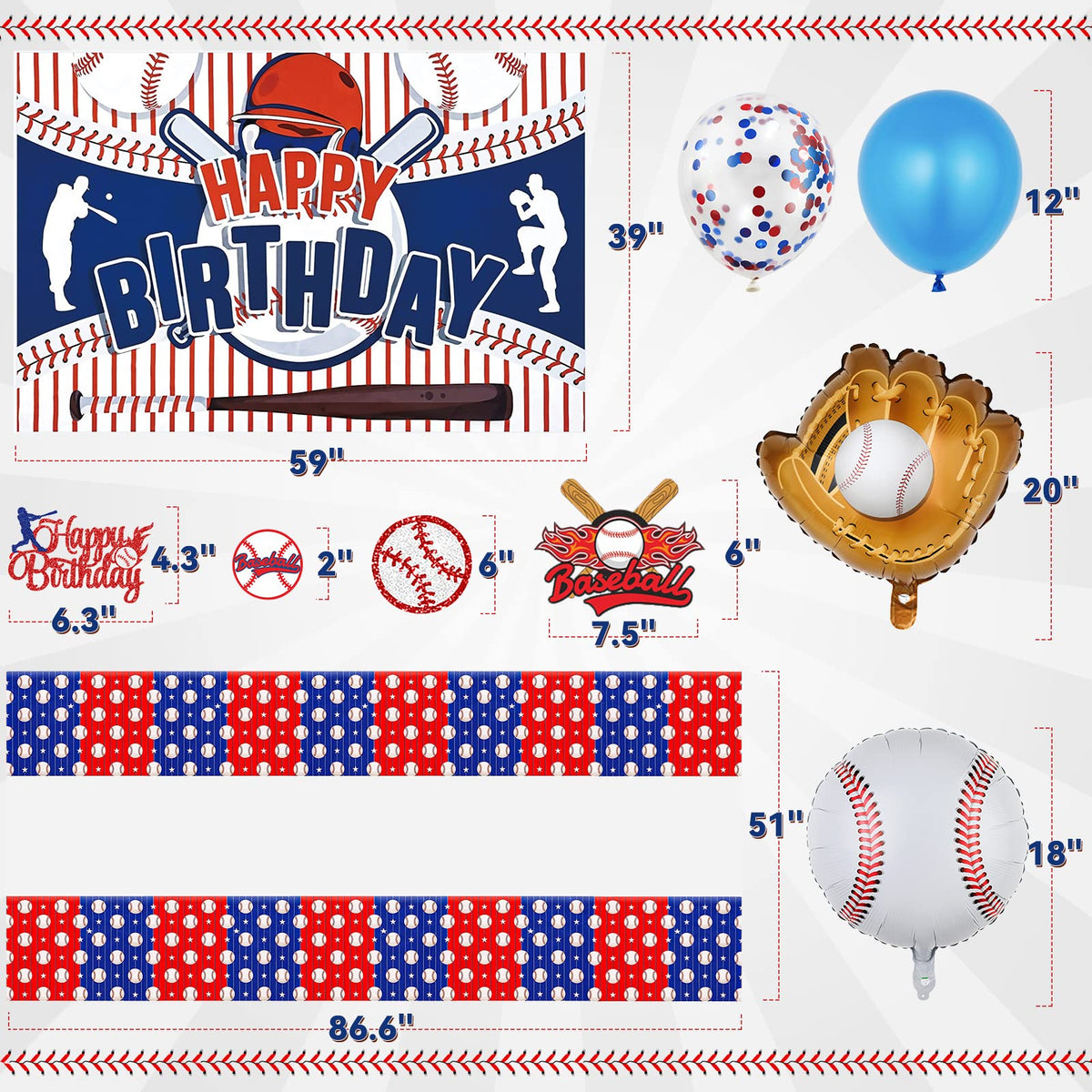 Miucat baseball party decorations kit tablecloth protects surfaces with spill-proof design.