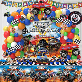Miucat Monster Truck hanging swirls add motion and color to ceilings.