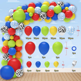 Miucat balloons create a playful Toy Story mood for the celebration