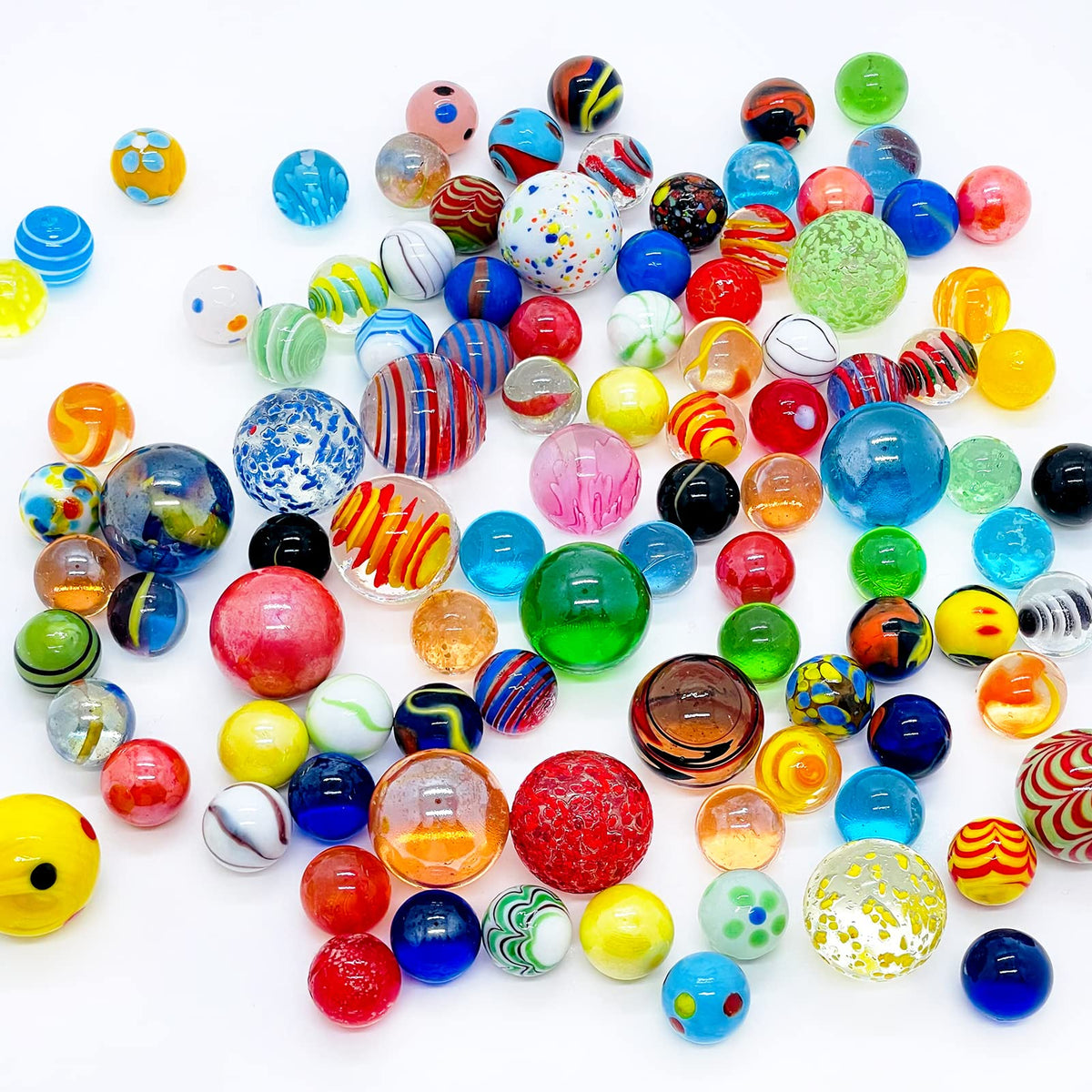Miutrue 16mm glass marbles in a colorful mix for play and collection.