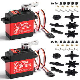 Miuzei 25kg high-torque servo front view for precise steering.