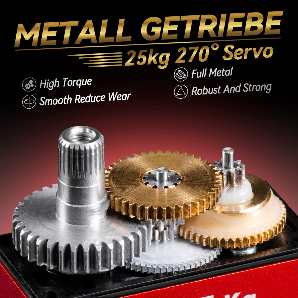 Miuzei full metal gear servo assembly demonstrates durable construction.