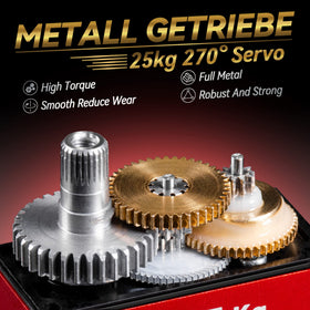 Miuzei full metal gear servo assembly demonstrates durable construction.