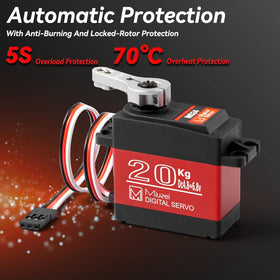 High-torque Miuzei servo delivers up to 22.8 kg·cm for fast responses.