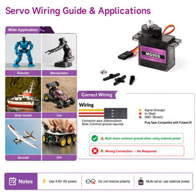 Miuzei MG90S used in RC cars or drones for precise control.