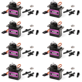 Miuzei MG90S servo motor top view for compact RC projects and robotics.
