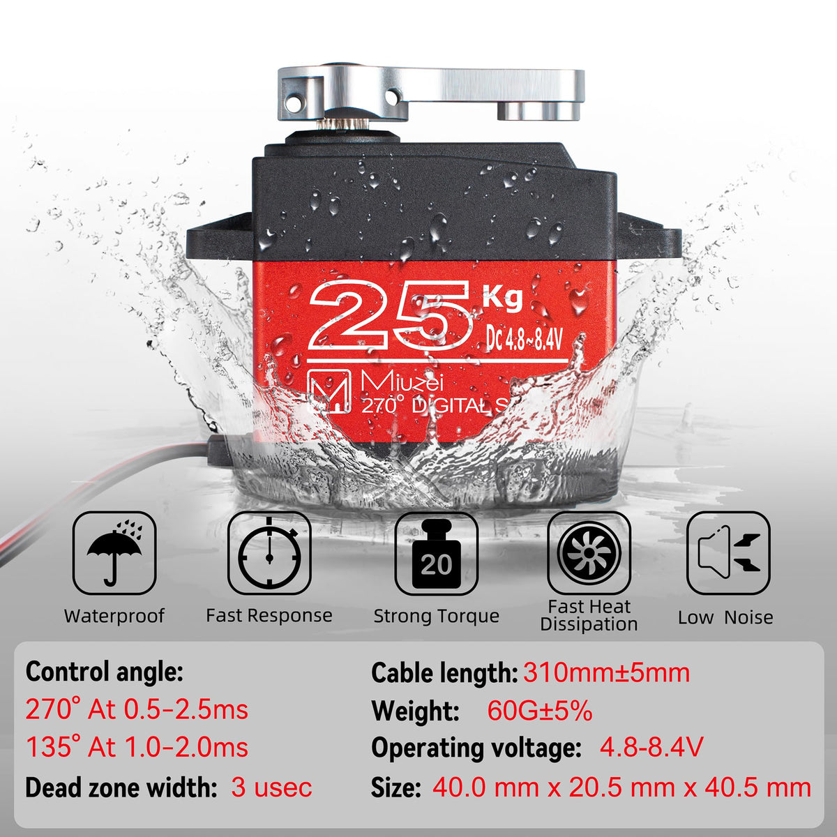 Miuzei RC car servo in use on a model car for confident control.