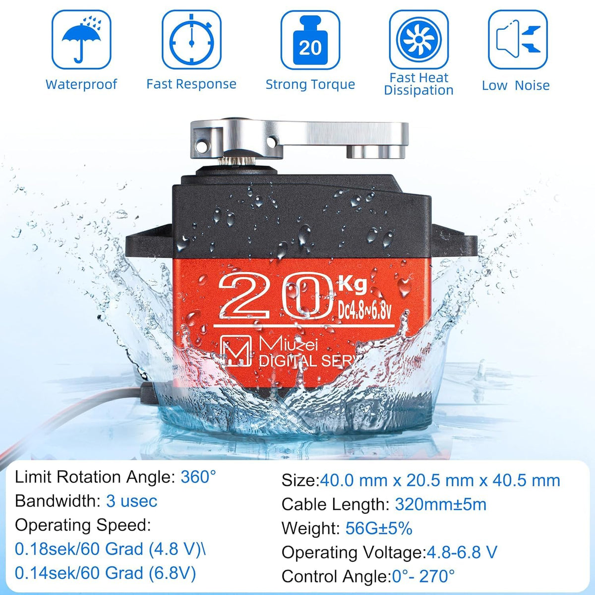 Miuzei servo integrated in RC models for steady performance.